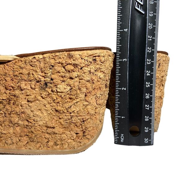 Vicini Tapeet Natural Cork Wedge US 7 EU 37.5 Beige Platform Made in Italy NEW - Picture 6 of 16